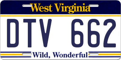 WV license plate DTV662