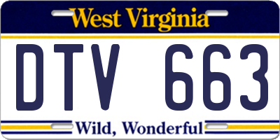 WV license plate DTV663
