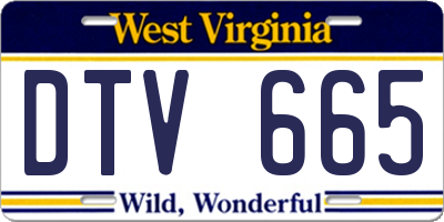 WV license plate DTV665