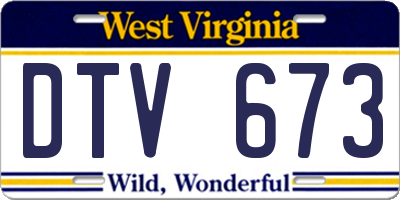 WV license plate DTV673