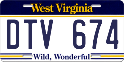 WV license plate DTV674