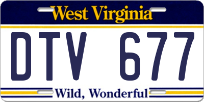 WV license plate DTV677