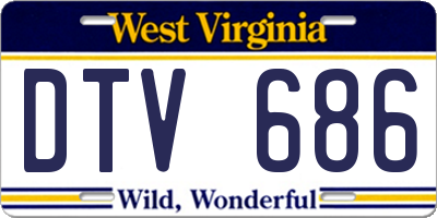 WV license plate DTV686