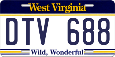 WV license plate DTV688