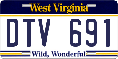 WV license plate DTV691