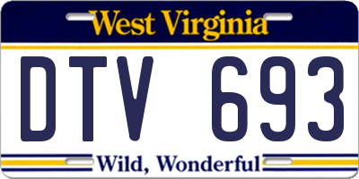 WV license plate DTV693