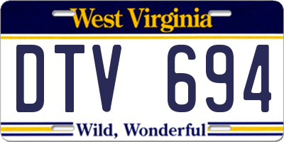WV license plate DTV694