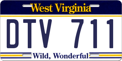 WV license plate DTV711