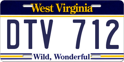 WV license plate DTV712