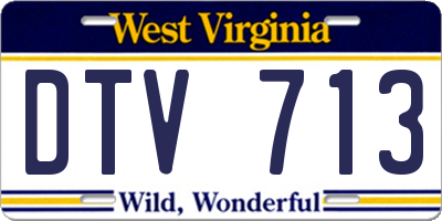 WV license plate DTV713