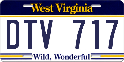 WV license plate DTV717