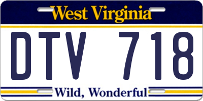 WV license plate DTV718