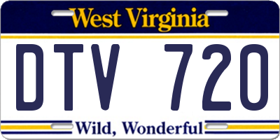 WV license plate DTV720