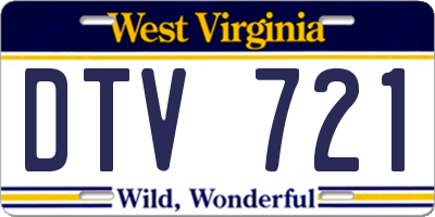 WV license plate DTV721