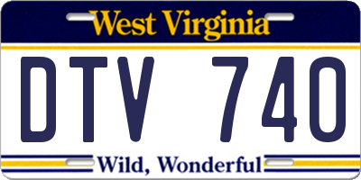 WV license plate DTV740