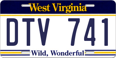 WV license plate DTV741