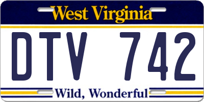 WV license plate DTV742