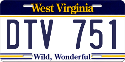 WV license plate DTV751
