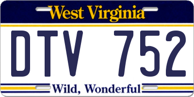 WV license plate DTV752