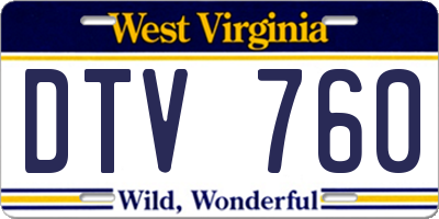 WV license plate DTV760