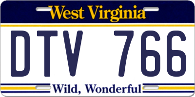 WV license plate DTV766