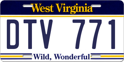 WV license plate DTV771