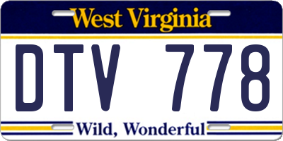 WV license plate DTV778