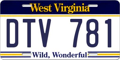 WV license plate DTV781