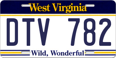 WV license plate DTV782