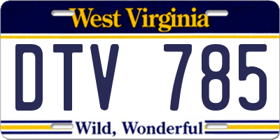 WV license plate DTV785