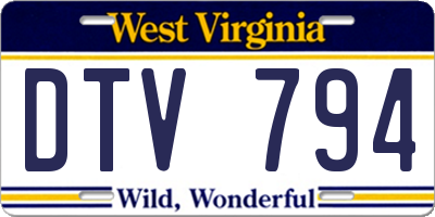 WV license plate DTV794