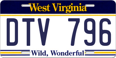 WV license plate DTV796