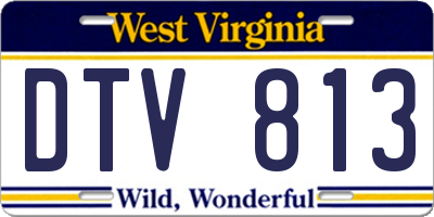 WV license plate DTV813