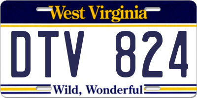 WV license plate DTV824