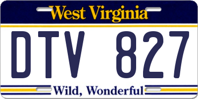 WV license plate DTV827