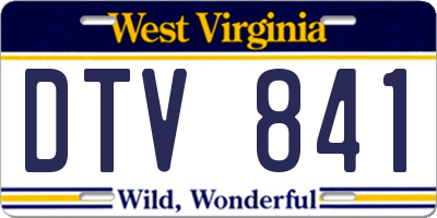 WV license plate DTV841