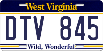 WV license plate DTV845