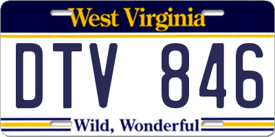 WV license plate DTV846