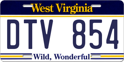WV license plate DTV854