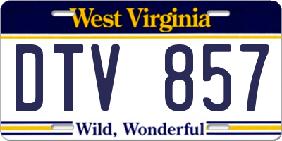 WV license plate DTV857