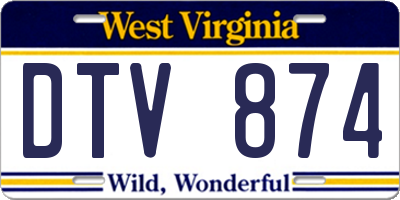 WV license plate DTV874