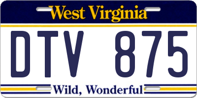 WV license plate DTV875