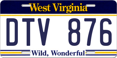 WV license plate DTV876