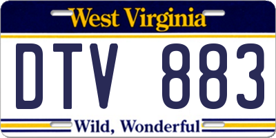 WV license plate DTV883