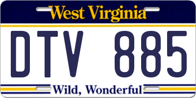 WV license plate DTV885