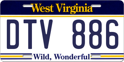 WV license plate DTV886
