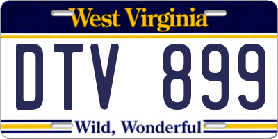WV license plate DTV899