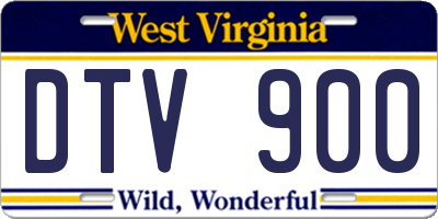 WV license plate DTV900