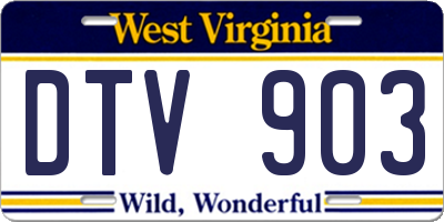 WV license plate DTV903