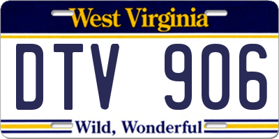 WV license plate DTV906